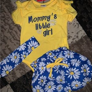 3-6 months girls onesie/shorts
